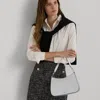 Laurèn Crosshatch Leather Medium Danni Bag In White