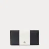 Laurèn Crosshatch Leather Slim Wallet In Black