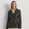 Laurèn Double-breasted Boucle Blazer In Black