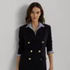 Laurèn Double-breasted Wool Crepe Blazer In Black