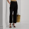 Laurèn Double-faced Cotton Ankle Trouser In Black