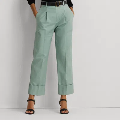 Laurèn Double-faced Cotton Ankle Trouser In Gray