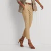 Laurèn Double-faced Stretch Cotton Trouser In Brown