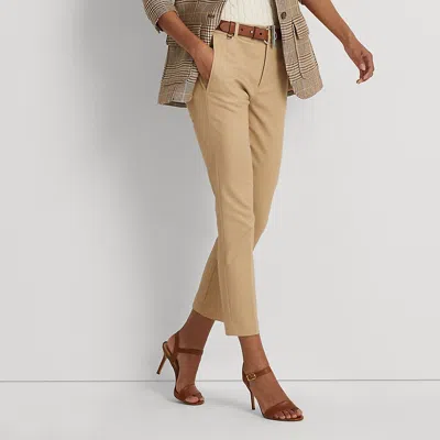 Laurèn Double-faced Stretch Cotton Trouser In Brown