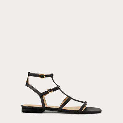 Laurèn Everley Calfskin Gladiator Sandal In Black