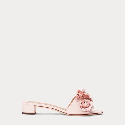 Laurèn Fay Floral-trim Nappa Leather Sandal In Pink