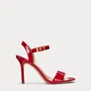 Laurèn Gwen Crinkle Patent Leather Sandal In Red