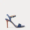 Laurèn Gwen Nappa Leather Sandal In Blue