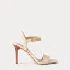 Laurèn Gwen Nappa Leather Sandal In Brown