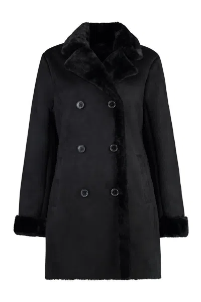Laurèn Lauren Eco-sheepskin Coat In Black