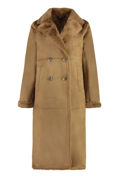 Laurèn Lauren Eco-suede Coat In Brown