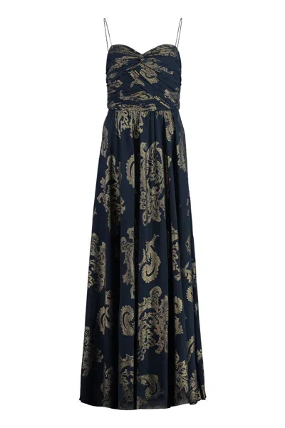 Laurèn Lauren Jacquard Fabric Dress In Blue