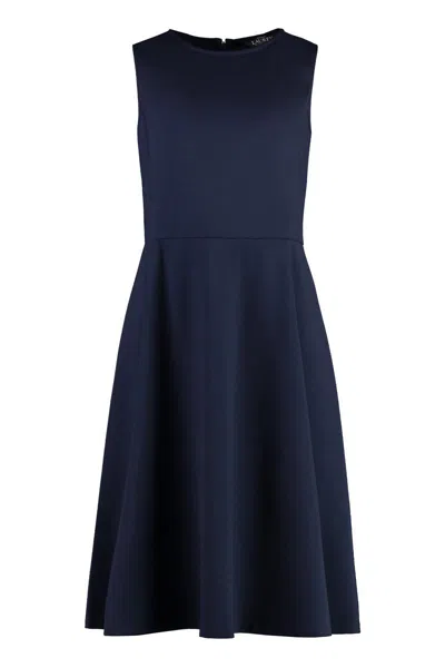 Laurèn Lauren Midi Viscose Dress In Blue