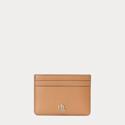 Laurèn Leather Card Case In Brown