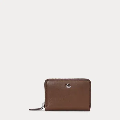 Laurèn Leather Continental Wallet In Brown