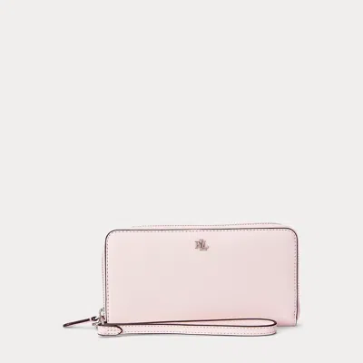 Laurèn Leather Continental Wristlet In Pink