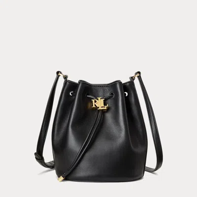 Laurèn Leather Medium Andie Drawstring Bag In Black