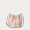 Laurèn Leather Medium Andie Drawstring Bag In Pink