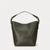 Laurèn Leather Medium Witley Bucket Bag In Green