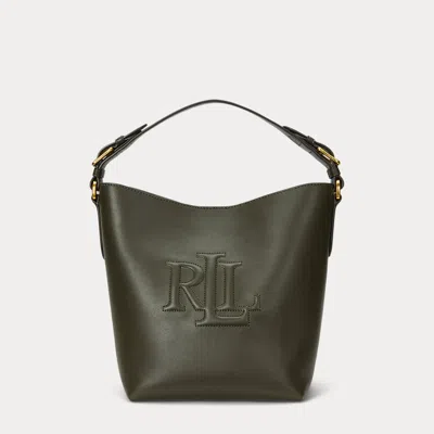 Laurèn Leather Medium Witley Bucket Bag In Green