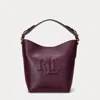 Laurèn Leather Medium Witley Bucket Bag In Purple
