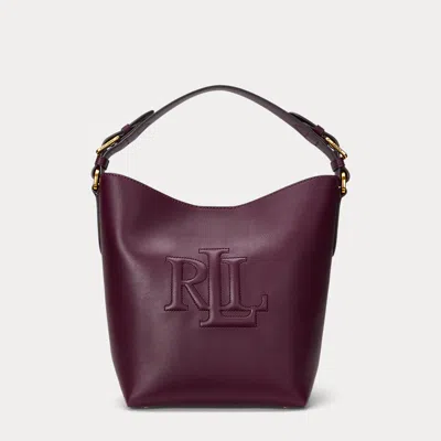 Laurèn Leather Medium Witley Bucket Bag In Purple