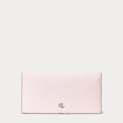 Laurèn Leather Slim Wallet In Pink