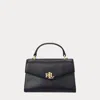 Laurèn Leather Small Farrah Satchel In Black