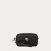 Laurèn Leather Small Marcy Convertible Pouch In Black