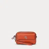 Laurèn Leather Small Marcy Convertible Pouch In Orange