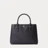 Laurèn Leather Small Marcy Satchel In Black