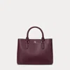 Laurèn Leather Small Marcy Satchel In Purple