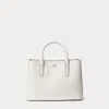 Laurèn Leather Small Marcy Satchel In White