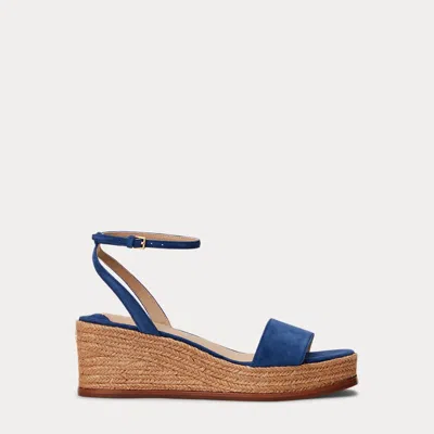 Laurèn Leona Suede Espadrille In Blue