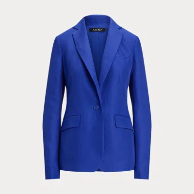 Laurèn Linen-blend Twill Blazer In Blue