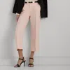 Laurèn Linen-blend-twill Cropped Trousers In Pink