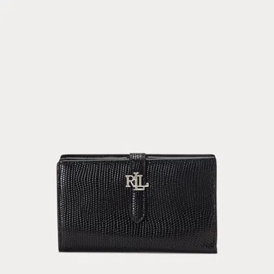Laurèn Lizard-embossed Leather Wallet In Black