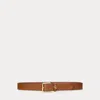Laurèn Logo-keeper Leather Belt In Brown
