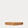 Laurèn Logo-keeper Leather Belt In Gray