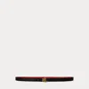 Laurèn Logo Reversible Embossed Skinny Belt In Black