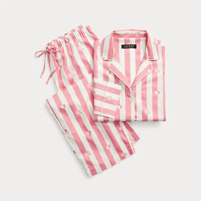 Laurèn Logo-stripe Sateen Sleep Set In Pink