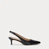 Laurèn Lolah Burnished Leather Slingback Pump In Black