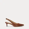 Laurèn Lolah Burnished Leather Slingback Pump In Brown