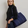 Laurèn Nylon Extra-large Stevie Tote Bag In Blue