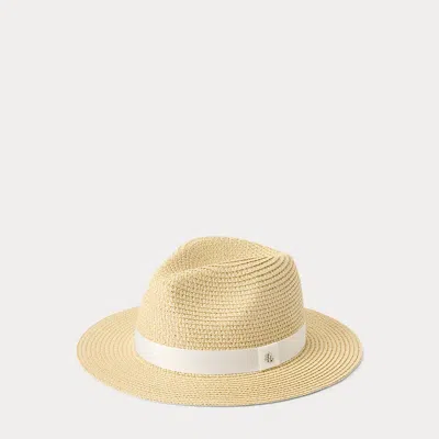 Laurèn Packable Straw Fedora In Neutral