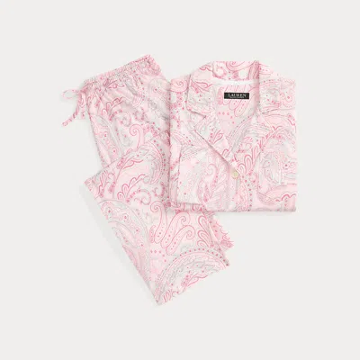 Laurèn Paisley Cotton-blend Jersey Sleep Set In Pink