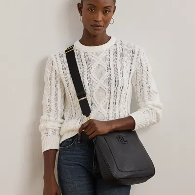 Laurèn Pebbled Leather Large Cameryn Crossbody In Black