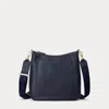Laurèn Pebbled Leather Large Cameryn Crossbody In Blue