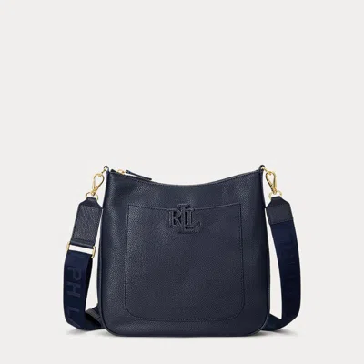 Laurèn Pebbled Leather Large Cameryn Crossbody In Blue