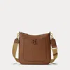 Laurèn Pebbled Leather Large Cameryn Crossbody In Brown